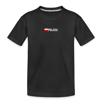 Polska flag - Kids' Premium Organic T-Shirt - black - Front