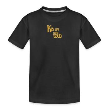 Les ENFANTS sont de l’OR pur - T-shirt bio Premium Enfant - noir - Devant
