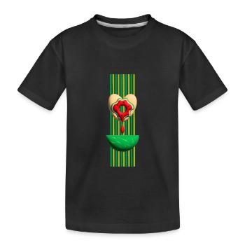 Melonen Sommerzeit mit Herz Donut. - Kinder Premium Bio T-Shirt - Schwarz - Vorne