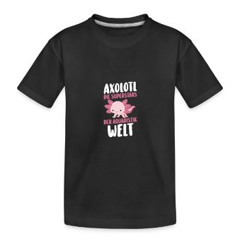 Axolotl - Kids' Premium Organic T-Shirt - black - Front