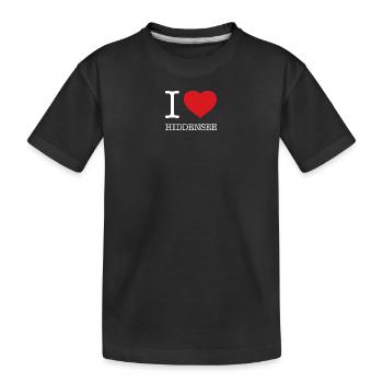 I LOVE HIDDENSEE - Kinder Premium Bio T-Shirt - Schwarz - Vorne