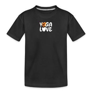 Yoga Love Heart Citation Fan Méditation Écriture manuscrite - T-shirt bio Premium Enfant - noir - Devant