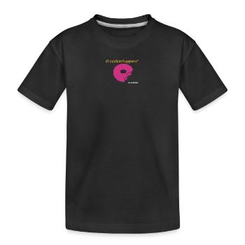Pink Donut mit Schoko-Akzent - Kinder Premium Bio T-Shirt - Schwarz - Vorne