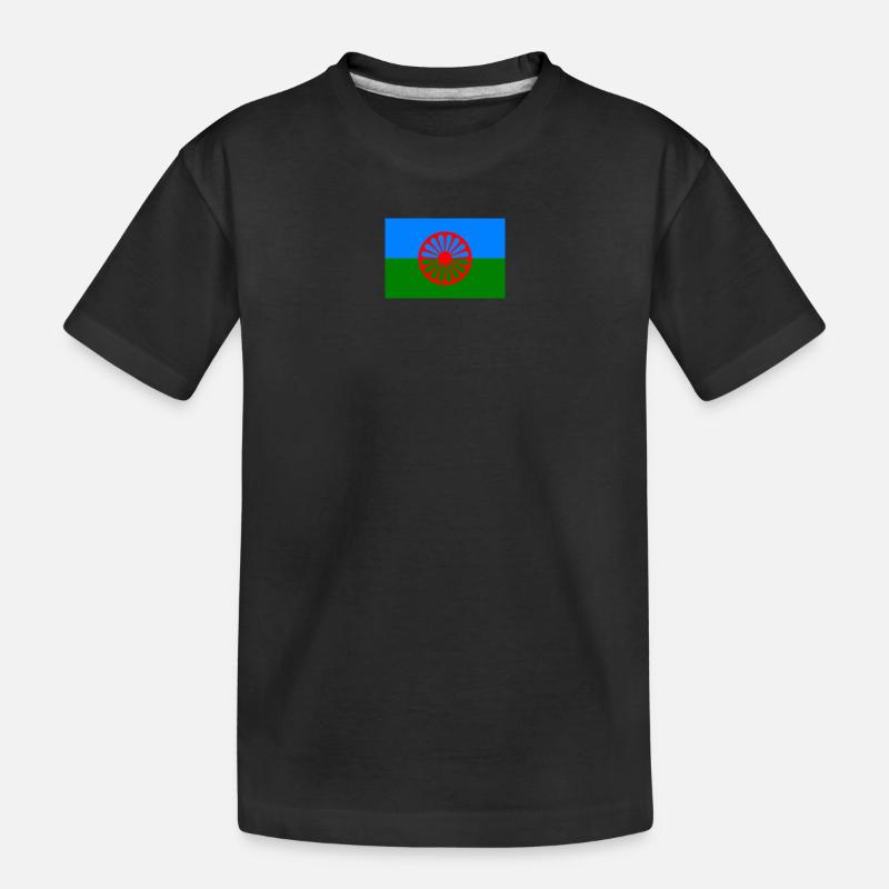 Drapeau rom 720x480 1 - T-shirt bio Premium Enfant - noir