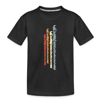 Retro Flöten - Kinder Premium Bio T-Shirt - Schwarz - Vorne