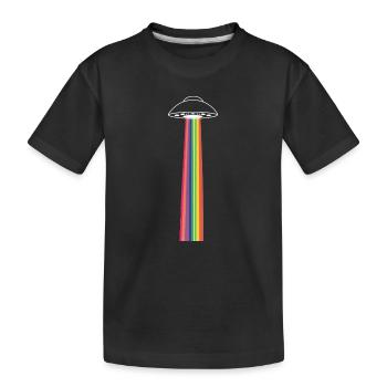 Rainbow ufo - Kinder Premium Bio T-Shirt - Schwarz - Vorne