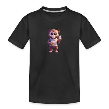 Galaktischer Eisaffe - Kinder Premium Bio T-Shirt - Schwarz - Vorne