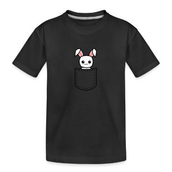lapin dans une poche - T-shirt bio Premium Enfant - noir - Devant