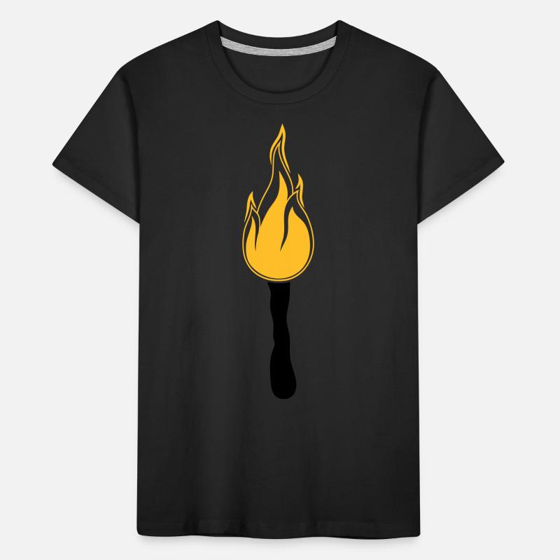night walk torch light bright fire flame heis Kids' Premium Organic T-Shirt