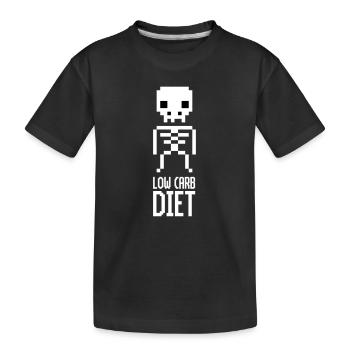 Low Carb Diet Skeleton - Kids' Premium Organic T-Shirt - black - Front