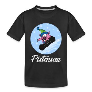 Pisten-Poops - Kinder Premium Bio T-Shirt - Schwarz - Vorne