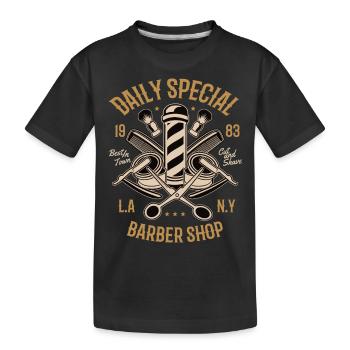 BARBER SPECIAL - beauté et salon de coiffure shirt design - T-shirt bio Premium Enfant - noir - Devant