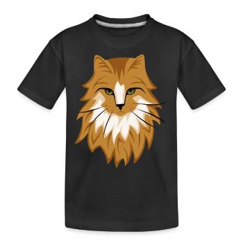 Braune Katze - Kinder Premium Bio T-Shirt - Schwarz - Vorne