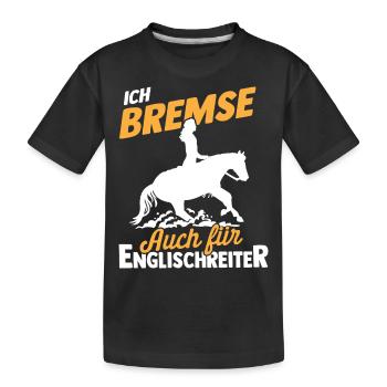 Westernreiterin Westernreiten Pferd Reitverein - Kinder Premium Bio T-Shirt - Schwarz - Vorne