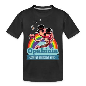 Opabinia - Cambrian crustacean cutie - Kids' Premium Organic T-Shirt - black - Front