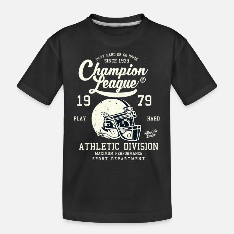 Champion League - Kinder Premium Bio T-Shirt - Schwarz