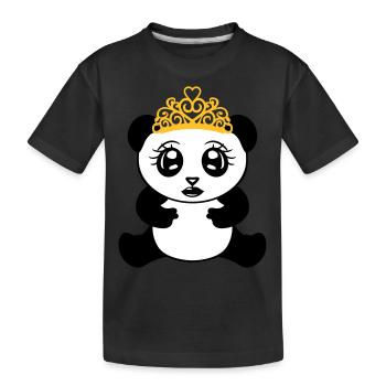 weiblich maedchen prinzessin krone koenigin schoen - Kinder Premium Bio T-Shirt - Schwarz - Vorne