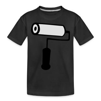 paint roller building house painting - Kids' Premium Organic T-Shirt - black - Front