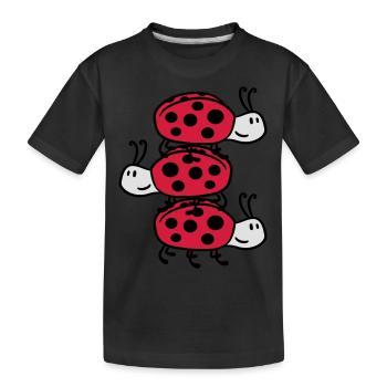 Ladybird Tower - Kids' Premium Organic T-Shirt - black - Front