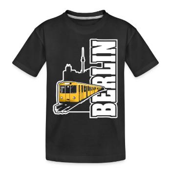 Berlin U-Bahn Color - Kinder Premium Bio T-Shirt - Schwarz - Vorne