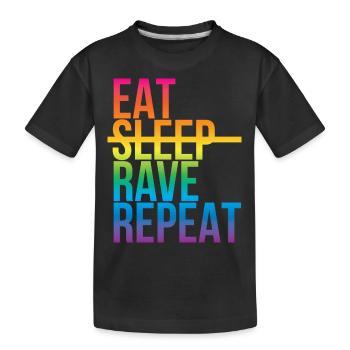 Rave - Eat sleep repeat3 - Kinder Premium Bio T-Shirt - Schwarz - Vorne