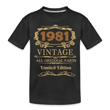 1981 Vintage Original Parts - Kids' Premium Organic T-Shirt - black - Front