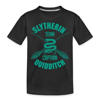 Harry Potter Slytherin Team Captain Quidditch - Kids' Premium Organic T-Shirt - black - Front