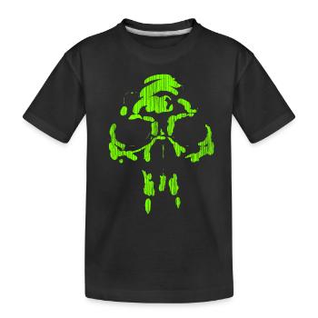 Neandertaler Neon Totenkopf - Minimal Horror - Kinder Premium Bio T-Shirt - Schwarz - Vorne