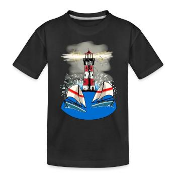 Phare Nautique Marin Maritim Ahoi Navires - T-shirt bio Premium Enfant - noir - Devant