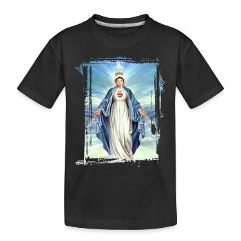 Holly Mary Maria Madonna Mariana Virgin Mary - Kids' Premium Organic T-Shirt - black - Front