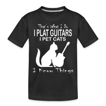 Cat Katze - Kinder Premium Bio T-Shirt - Schwarz - Vorne