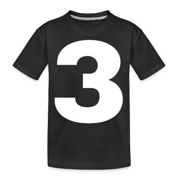 Zahl 3 Tshirt - Kinder Premium Bio T-Shirt - Schwarz - Vorne