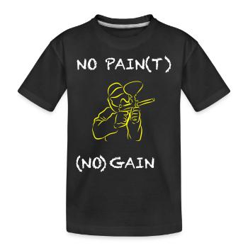 No Pain (t) (no) Gain - Kinder Premium Bio T-Shirt - Schwarz - Vorne