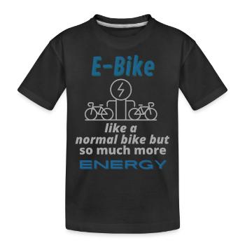 E-bike e-bike bike ebike ride electric bike - Kids' Premium Organic T-Shirt - black - Front