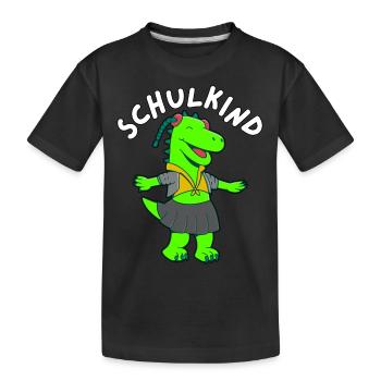Kinder Schulkind Schulanfang Einschulung - Kinder Premium Bio T-Shirt - Schwarz - Vorne