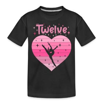 Turnerin Ballett 12. Geburtstag - Kinder Premium Bio T-Shirt - Schwarz - Vorne