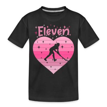 Hockeyspielerin 11. Geburtstag - Kinder Premium Bio T-Shirt - Schwarz - Vorne
