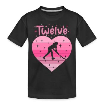 Hockeyspielerin 12. Geburtstag - Kinder Premium Bio T-Shirt - Schwarz - Vorne