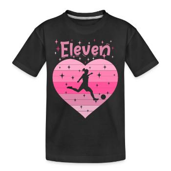11. Geburtstag Fussball Fussballspielerin Mädchen - Kinder Premium Bio T-Shirt - Schwarz - Vorne