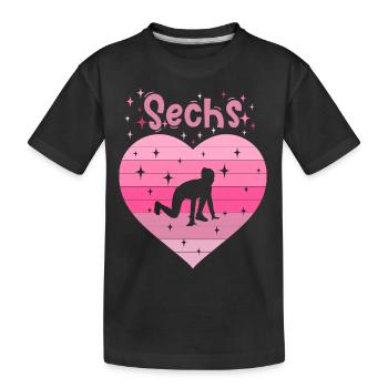 6. Geburtstag Tochter Mädchen Leichtathletik - Kinder Premium Bio T-Shirt - Schwarz - Vorne
