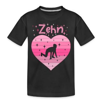10. Geburtstag Tochter Mädchen Leichtathletik - Kinder Premium Bio T-Shirt - Schwarz - Vorne