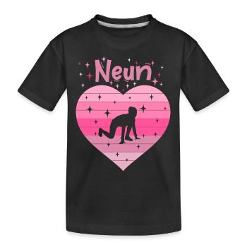 9. Geburtstag Tochter Mädchen Leichtathletik - Kinder Premium Bio T-Shirt - Schwarz - Vorne