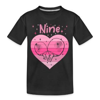 Tischtennis Mädchen 9. Geburtstag - Kinder Premium Bio T-Shirt - Schwarz - Vorne