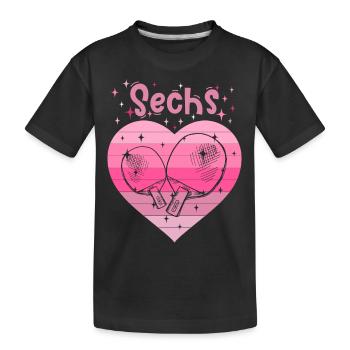 Tischtennis Mädchen 6. Geburtstag - Kinder Premium Bio T-Shirt - Schwarz - Vorne