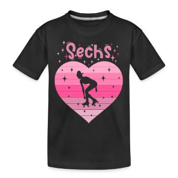 6. Geburtstag Rollschuh Mädchen Tochter - Kinder Premium Bio T-Shirt - Schwarz - Vorne