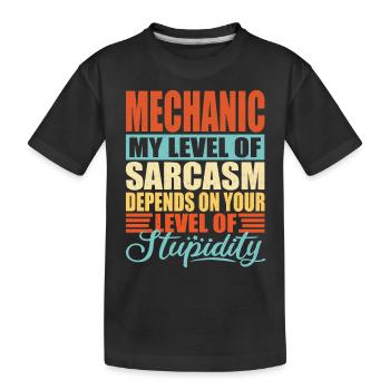 Mechaniker sarkasmus Lustiger Mechaniker - Kinder Premium Bio T-Shirt - Schwarz - Vorne