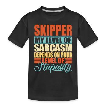 Sarcasme de skipper Drôle de skipper - T-shirt bio Premium Enfant - noir - Devant
