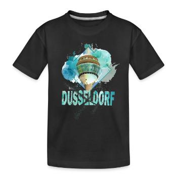 Dusseldorf Germany City Skyline Splash Colorful - Kids' Premium Organic T-Shirt - black - Front