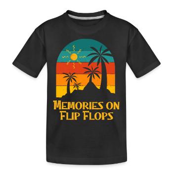 Souvenirs sur Flip Flops Summer Ocean Mer tropicale - T-shirt bio Premium Enfant - noir - Devant