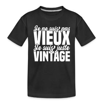 Je ne vieillis pas, je prends de la valeur - T-shirt bio Premium Enfant - noir - Devant